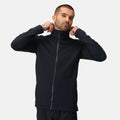 Navy - Side - Regatta Mens Edley Diagonal Fleece Full Zip Fleece Jacket