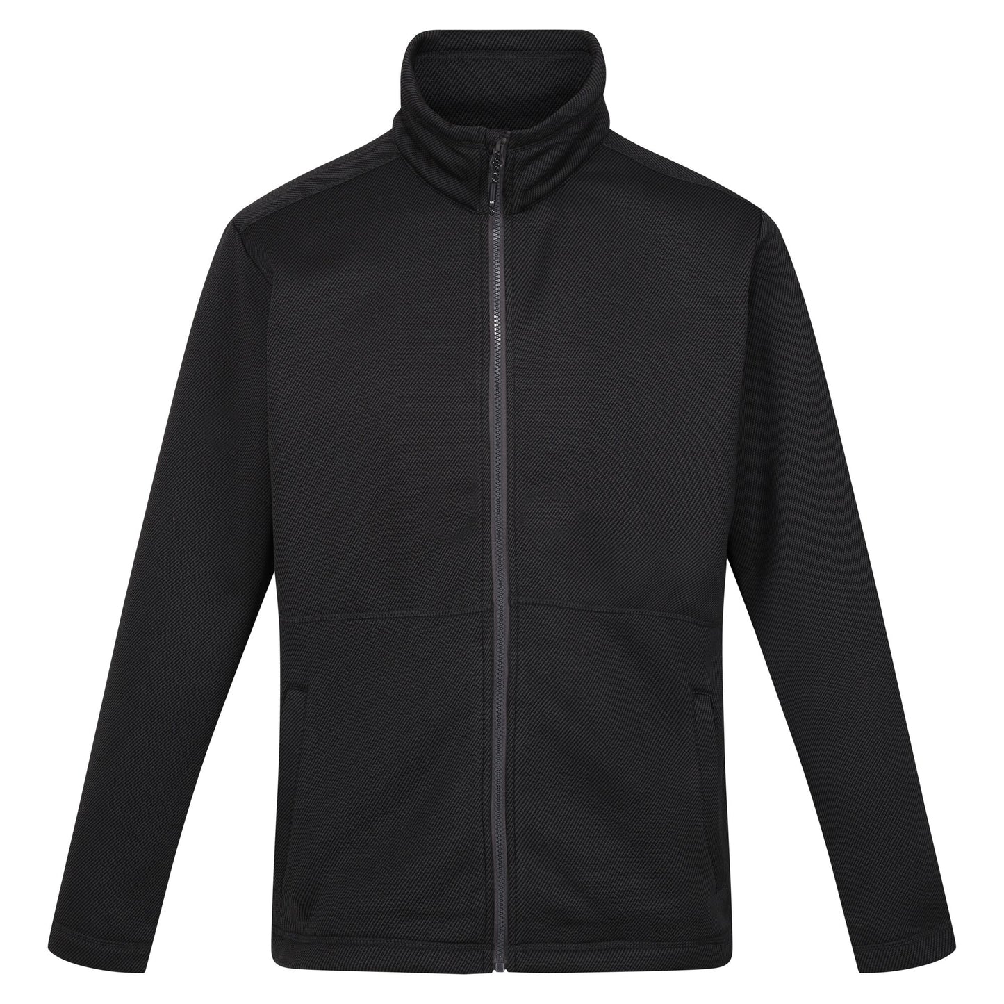 Dark Grey - Front - Regatta Mens Edley Diagonal Fleece Full Zip Fleece Jacket