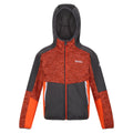 Rusty Orange-Slate Grey - Front - Regatta Childrens-Kids Dissolver VII Full Zip Fleece Jacket