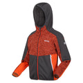 Rusty Orange-Slate Grey - Side - Regatta Childrens-Kids Dissolver VII Full Zip Fleece Jacket