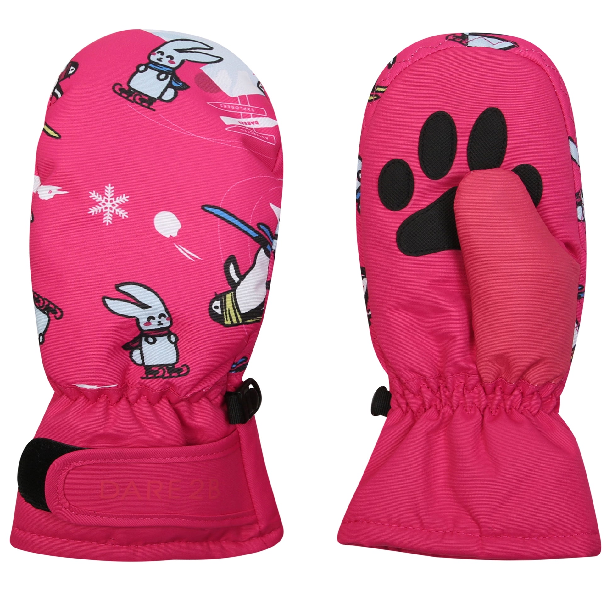 Pure Pink-Arctic Pink - Side - Dare 2B Childrens-Kids Snowplay Mittens