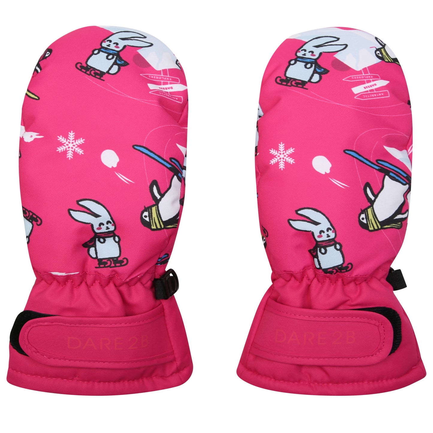 Pure Pink-Arctic Pink - Front - Dare 2B Childrens-Kids Snowplay Mittens