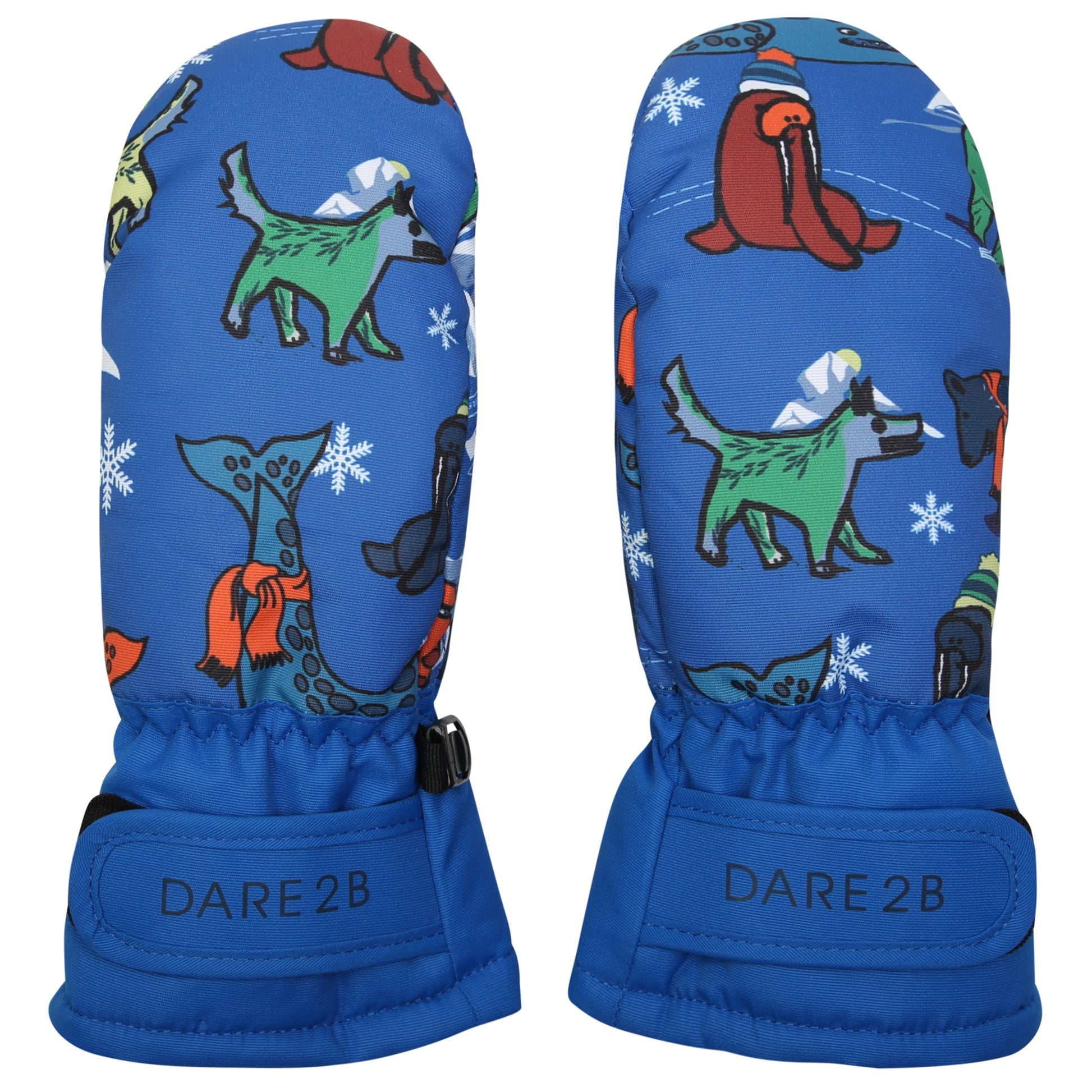 Olympian Blue - Front - Regatta Childrens-Kids Snowplay Walrus Mittens
