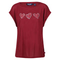 Cabernet - Front - Regatta Womens-Ladies Roselynn Hearts T-Shirt