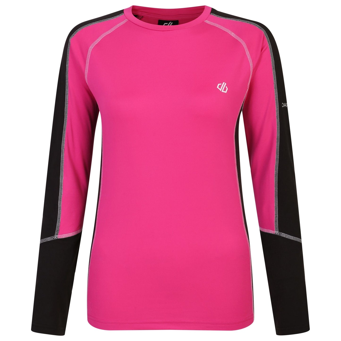 Pure Pink-Black - Front - Dare 2B Womens-Ladies Exchange III Contrast Panel Base Layer Set