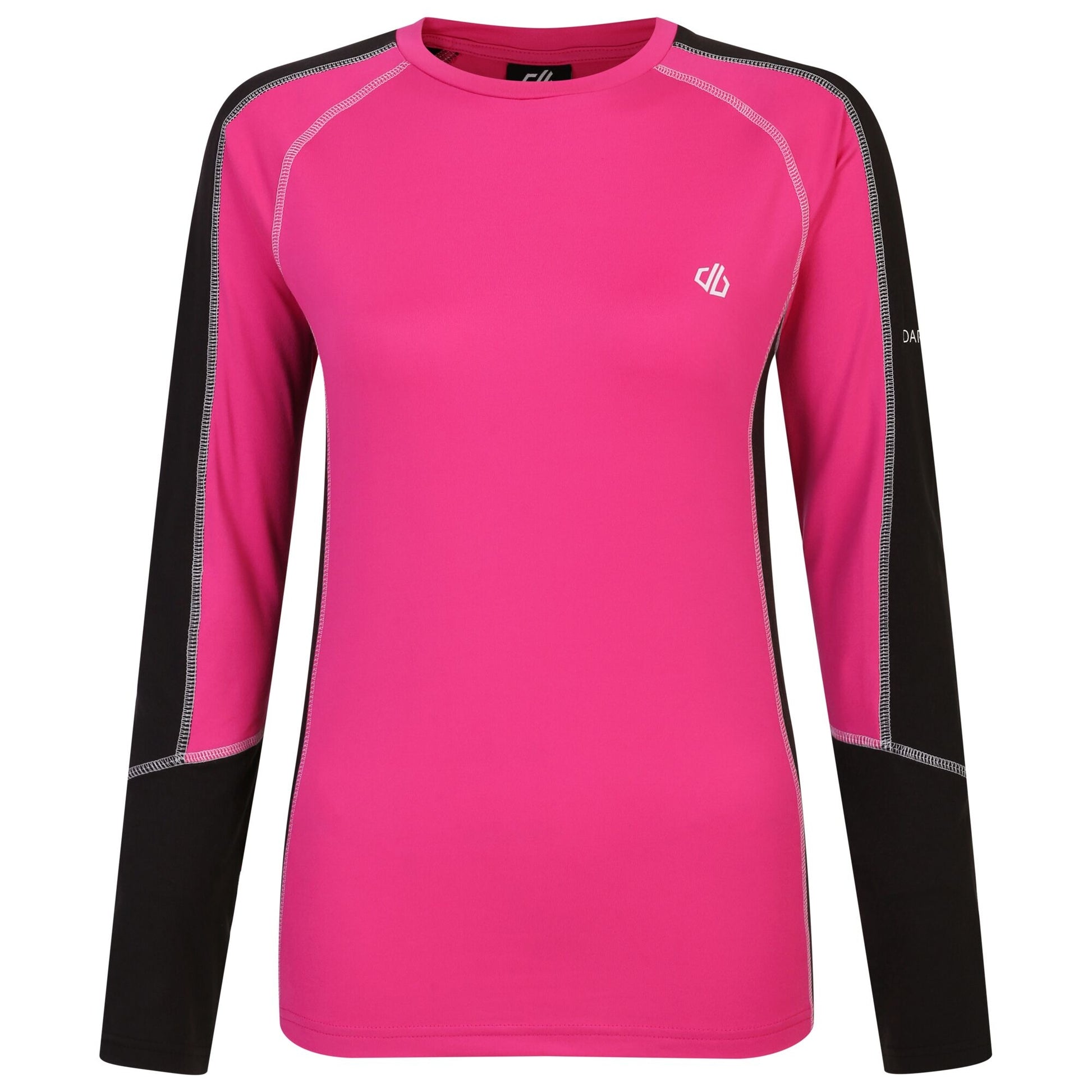 Pure Pink-Black - Front - Dare 2B Womens-Ladies Exchange III Contrast Panel Base Layer Set