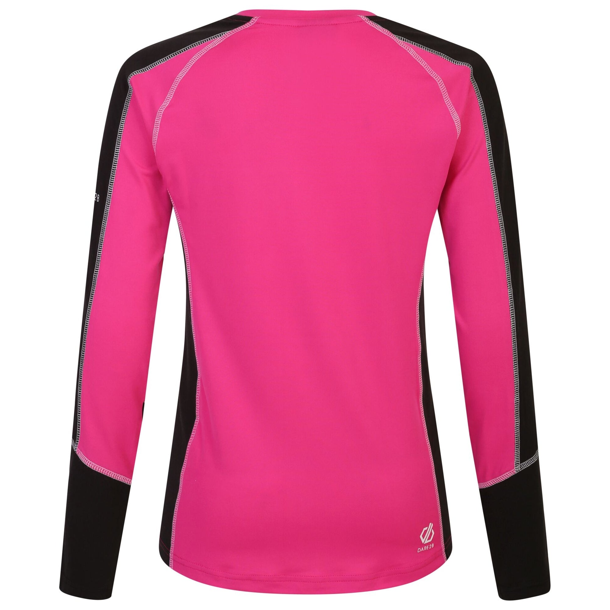 Pure Pink-Black - Back - Dare 2B Womens-Ladies Exchange III Contrast Panel Base Layer Set