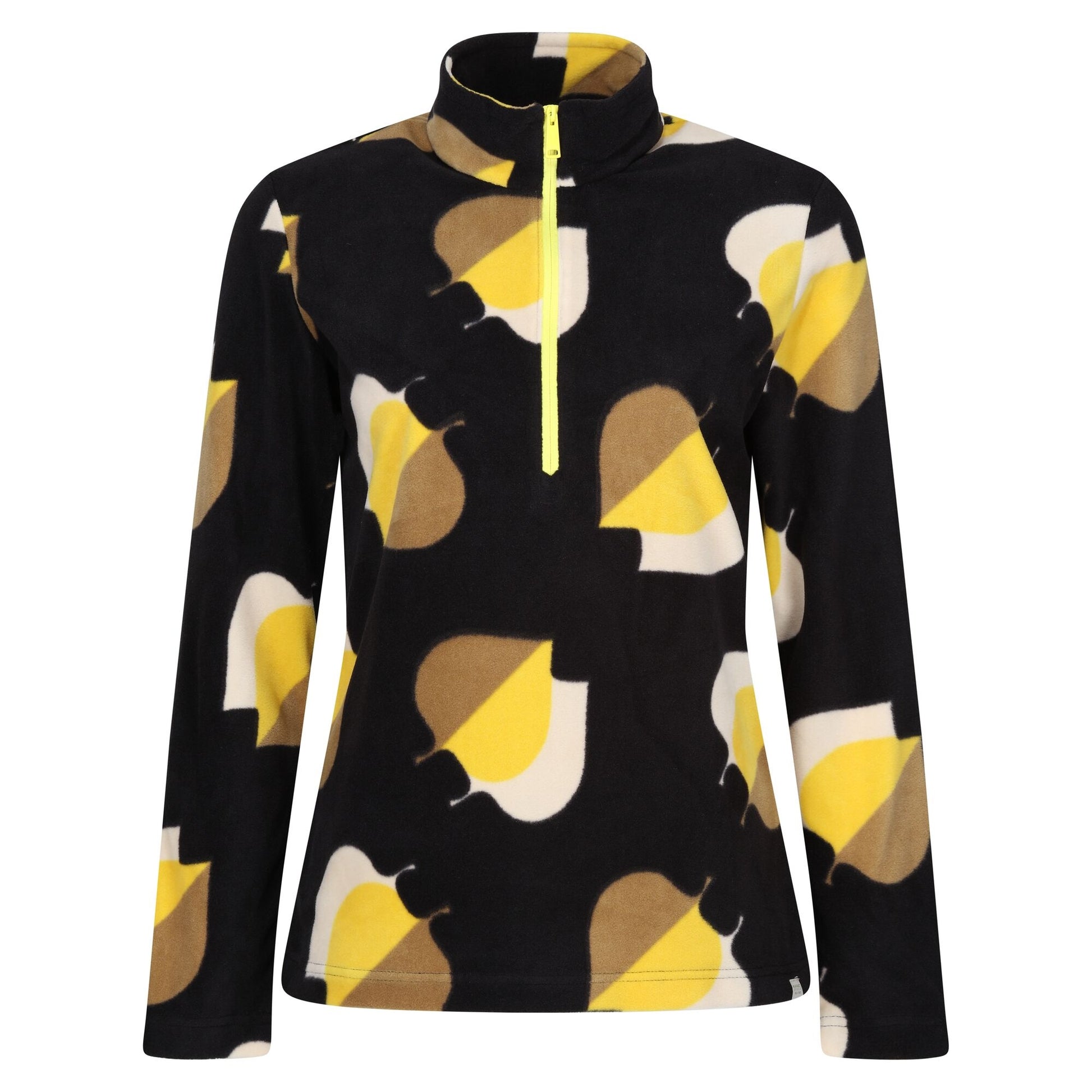 Yellow - Front - Regatta Womens-Ladies Orla Kiely Shadow Elm Zip Neck Fleece Top