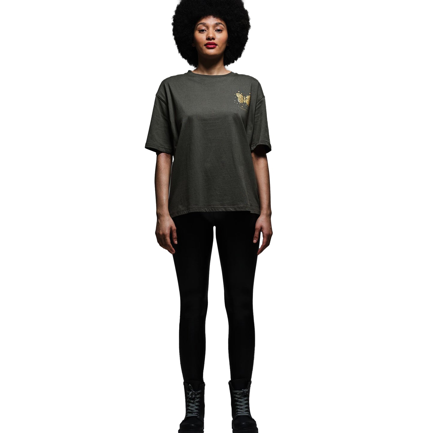 Dark Khaki - Side - Regatta Womens-Ladies Christian Lacroix Bellegarde Butterfly Back Print T-Shirt