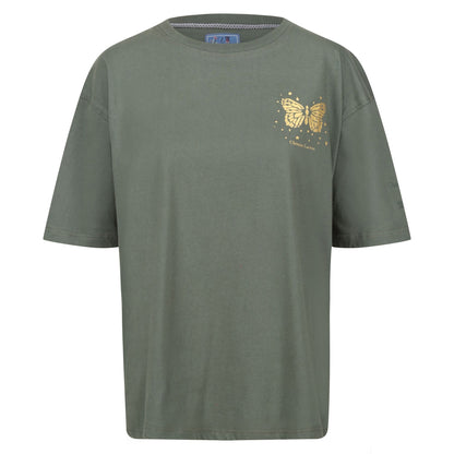Dark Khaki - Front - Regatta Womens-Ladies Christian Lacroix Bellegarde Butterfly Back Print T-Shirt