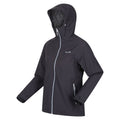 Seal Grey - Side - Regatta Womens-Ladies Raddick Logo Waterproof Jacket