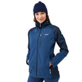 Admiral Blue-Navy - Side - Regatta Womens-Ladies Highton IV Stretch Raincoat