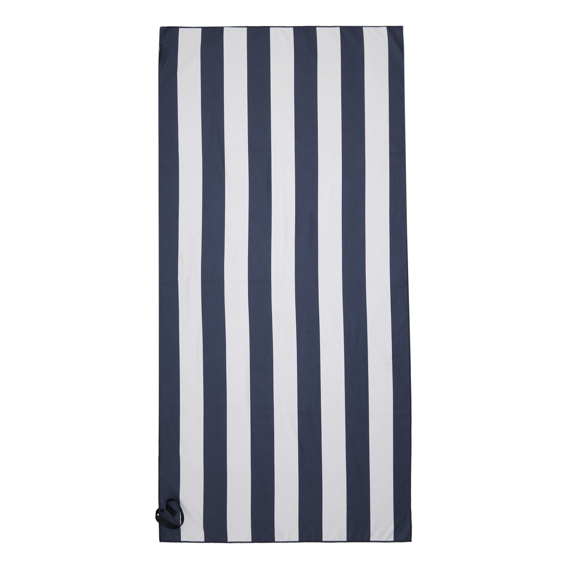 Navy-White - Front - Regatta Striped Microfibre Beach Towel