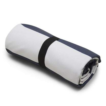Navy-White - Lifestyle - Regatta Striped Microfibre Beach Towel