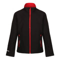 Black-Classic Red - Front - Regatta Childrens-Kids Ablaze 2 Layer Soft Shell Jacket