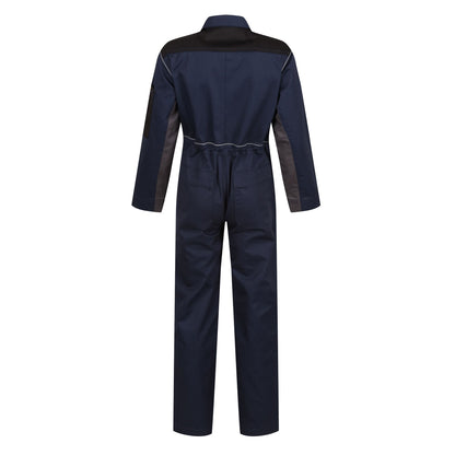 Navy-Black - Back - Regatta Professional Childrens-Kids Contrast Snap Fit Jumpsuit
