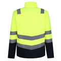 Yellow-Navy - Back - Regatta Professional Mens Hi-Vis Fleece Jacket