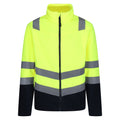 Yellow-Navy - Front - Regatta Professional Mens Hi-Vis Fleece Jacket