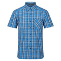 Indigo Blue - Front - Regatta Mens Mindano VII Checked Short-Sleeved Shirt