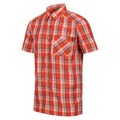 Rusty Orange - Side - Regatta Mens Mindano VII Checked Short-Sleeved Shirt