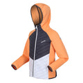 Apricot Crush-Seal Grey - Side - Regatta Childrens-Kids Kielder Hybrid VII Padded Jacket