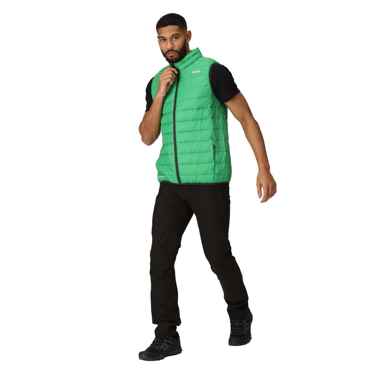 Field Green-Jasmine Green - Close up - Regatta Mens Marizion Quilted Gilet