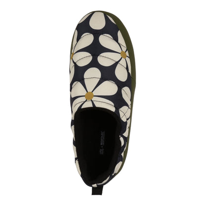 Black-Seagrass - Side - Regatta Womens-Ladies Orla Kiely Daisy Mules