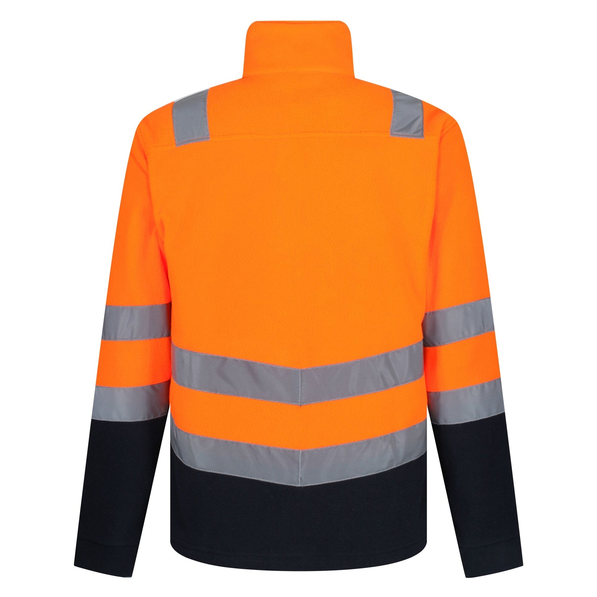 Orange-Navy - Back - Regatta Mens Pro 250 Hi-Vis Fleece Jacket
