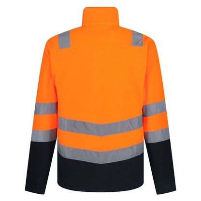 Orange-Navy - Back - Regatta Mens Pro 250 Hi-Vis Fleece Jacket