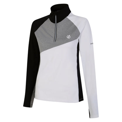 White-Black - Side - Dare 2B Womens-Ladies Ice Core Stretch Midlayer