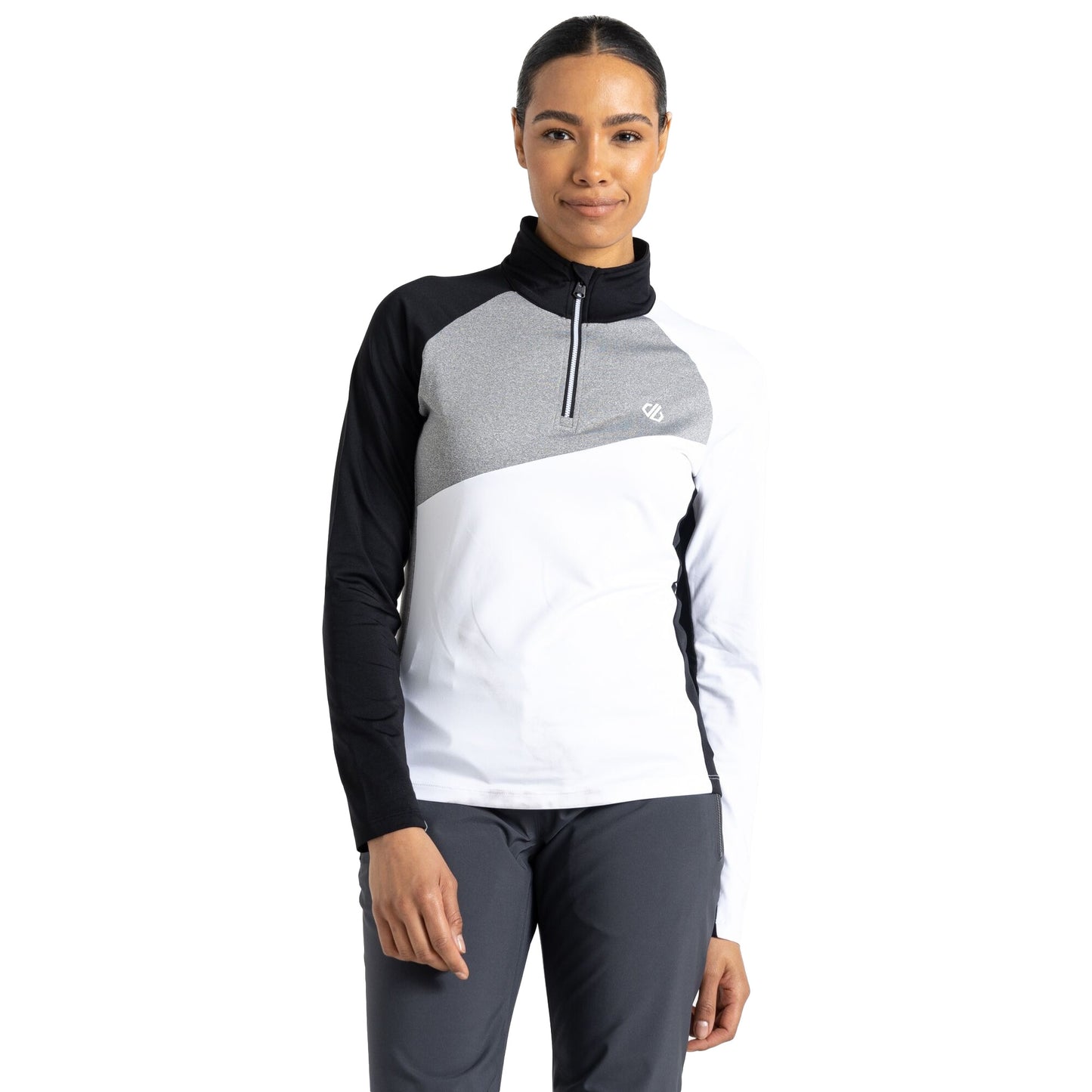 White-Black - Lifestyle - Dare 2B Womens-Ladies Ice Core Stretch Midlayer