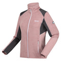 Dusky Rose-Seal Grey - Side - Regatta Womens-Ladies Lindalla V Extol Stretch Full Zip Fleece Jacket