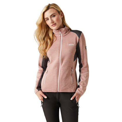 Dusky Rose-Seal Grey - Lifestyle - Regatta Womens-Ladies Lindalla V Extol Stretch Full Zip Fleece Jacket