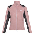 Dusky Rose-Seal Grey - Front - Regatta Womens-Ladies Lindalla V Extol Stretch Full Zip Fleece Jacket