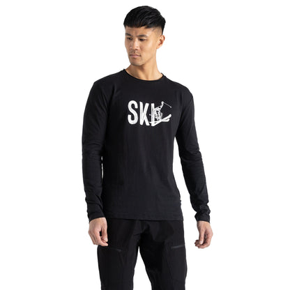 Black - Lifestyle - Regatta Mens Stomping Skiing Scene Long-Sleeved T-Shirt