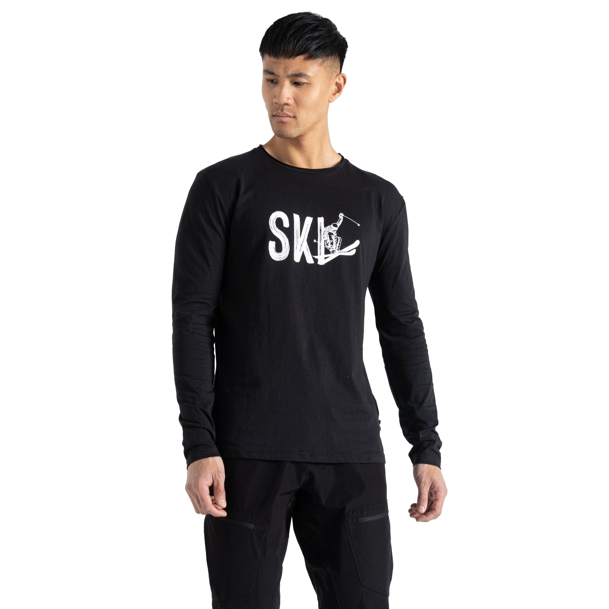 Black - Lifestyle - Regatta Mens Stomping Skiing Scene Long-Sleeved T-Shirt