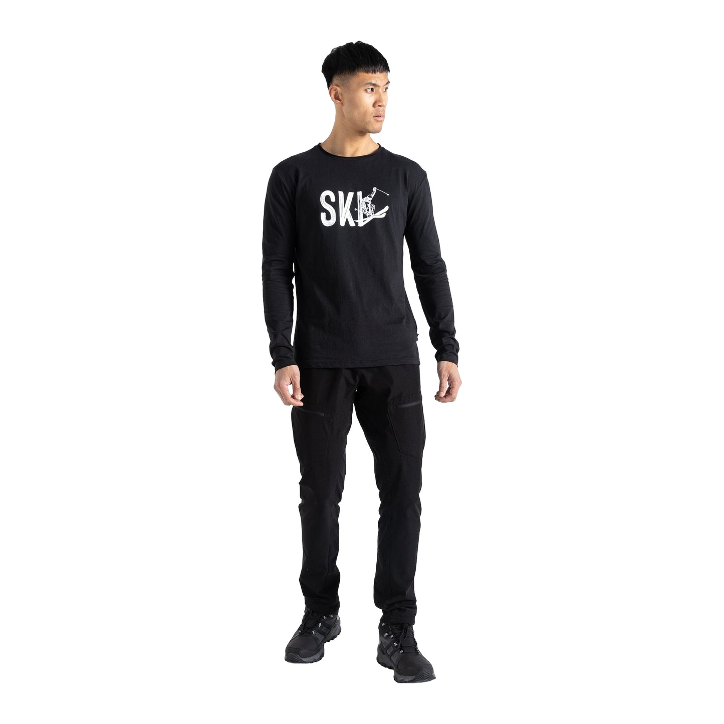 Black - Close up - Regatta Mens Stomping Skiing Scene Long-Sleeved T-Shirt