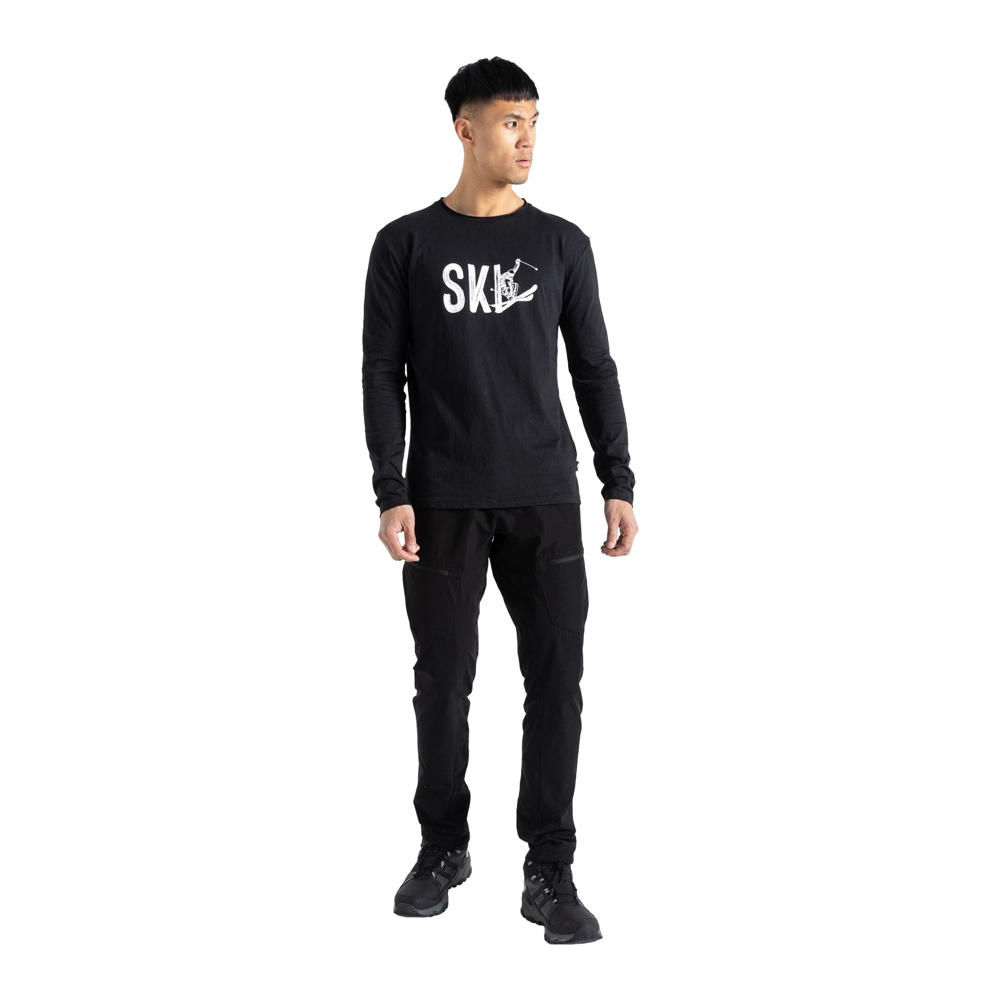 Black - Close up - Regatta Mens Stomping Skiing Scene Long-Sleeved T-Shirt