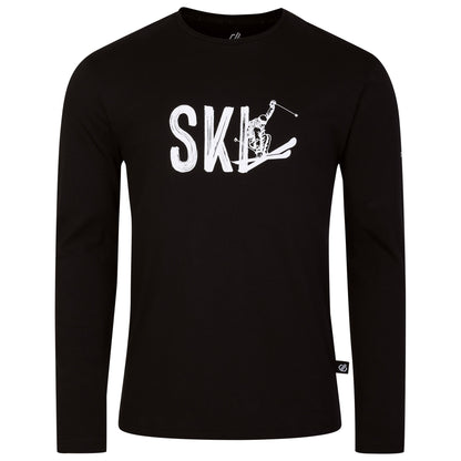 Black - Front - Regatta Mens Stomping Skiing Scene Long-Sleeved T-Shirt