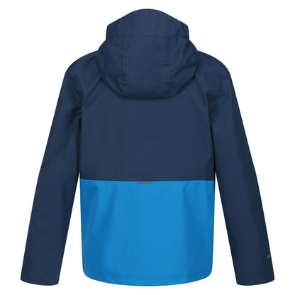 Blue Wing-Indigo - Back - Regatta Childrens-Kids Hywell Colour Block Waterproof Jacket