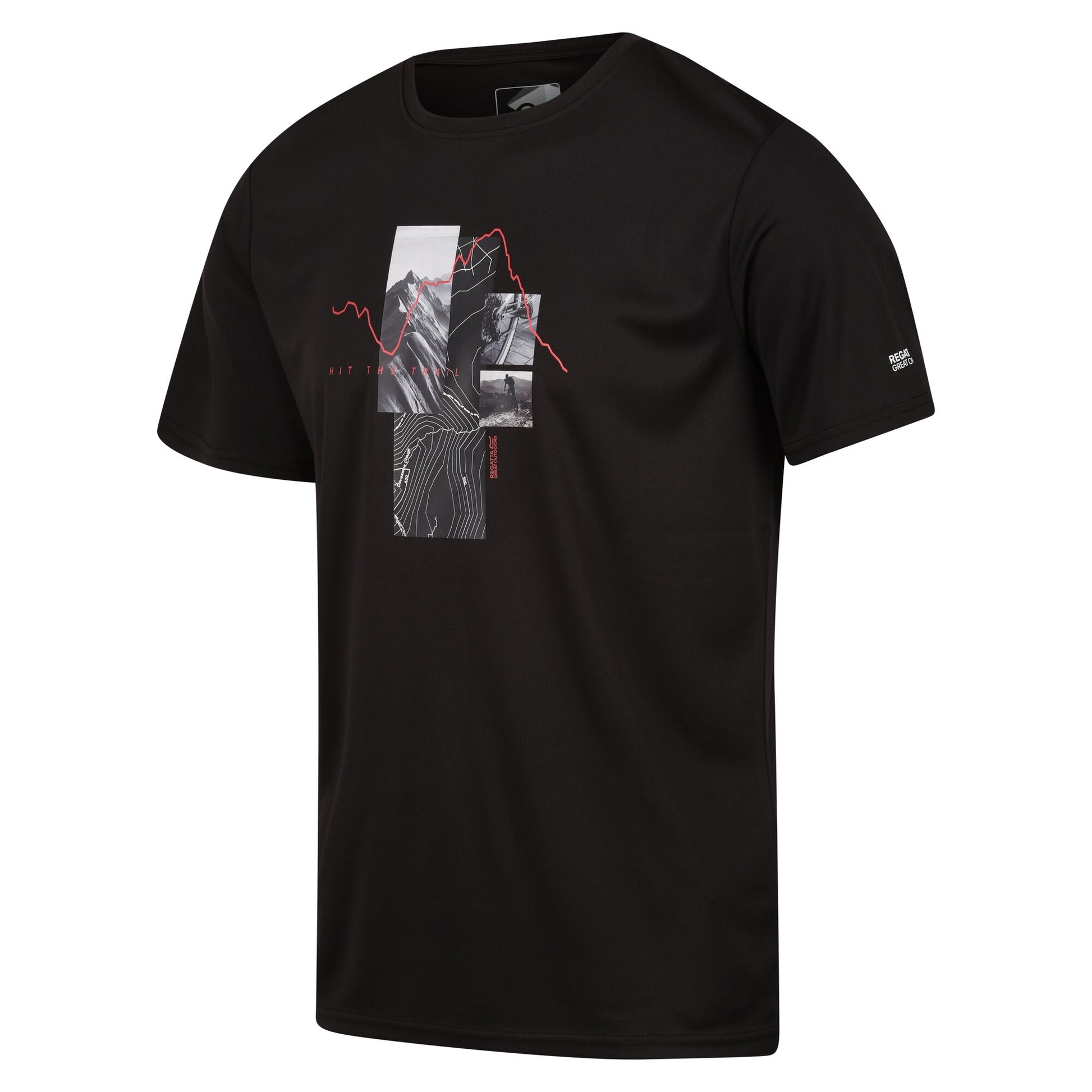 Black - Side - Regatta Mens Fingal VII Hit The Trail T-Shirt