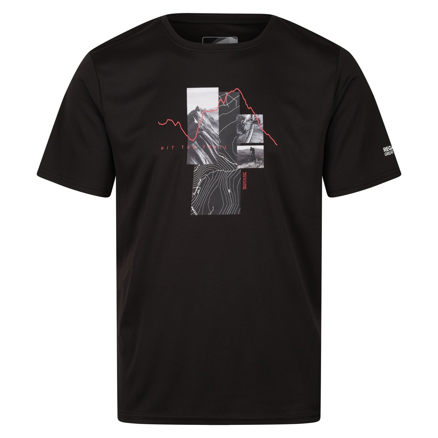 Black - Front - Regatta Mens Fingal VII Hit The Trail T-Shirt