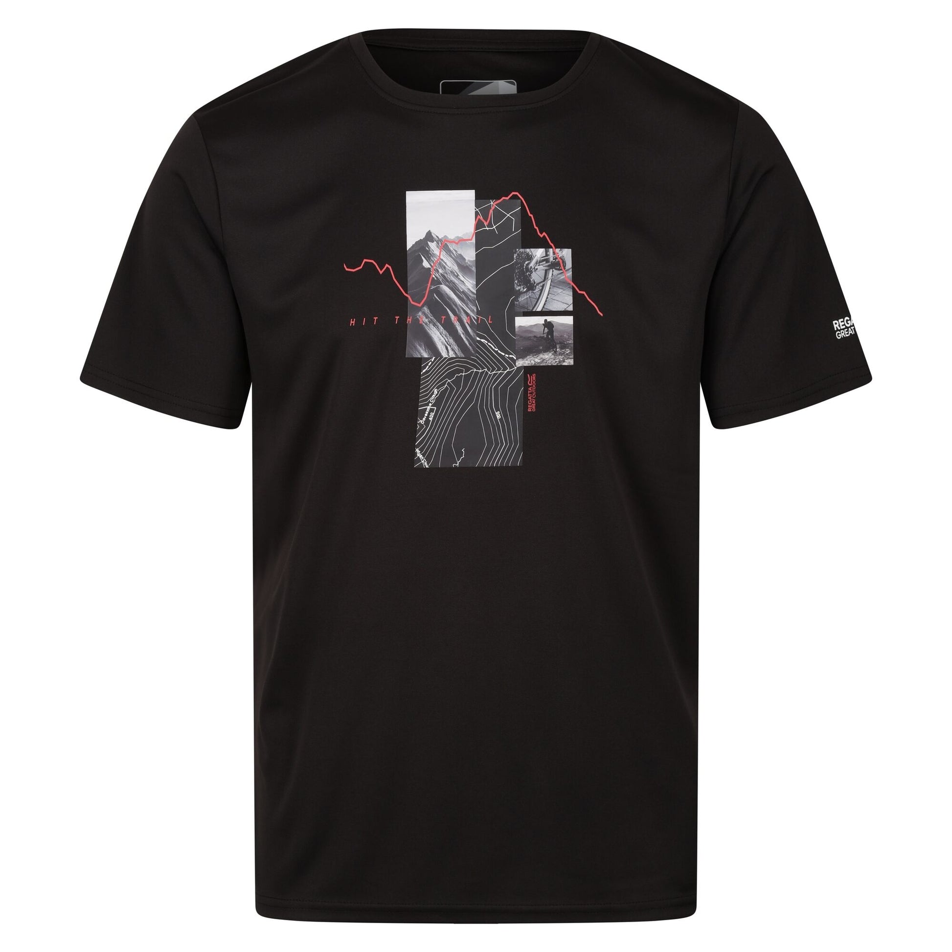 Black - Front - Regatta Mens Fingal VII Hit The Trail T-Shirt