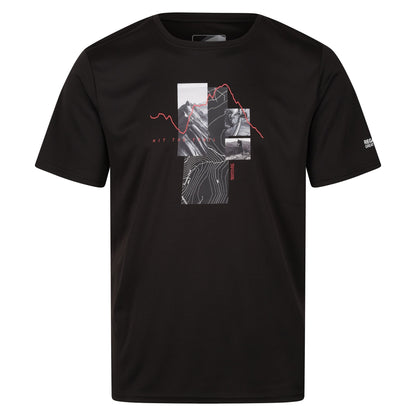 Black - Front - Regatta Mens Fingal VII Hit The Trail T-Shirt