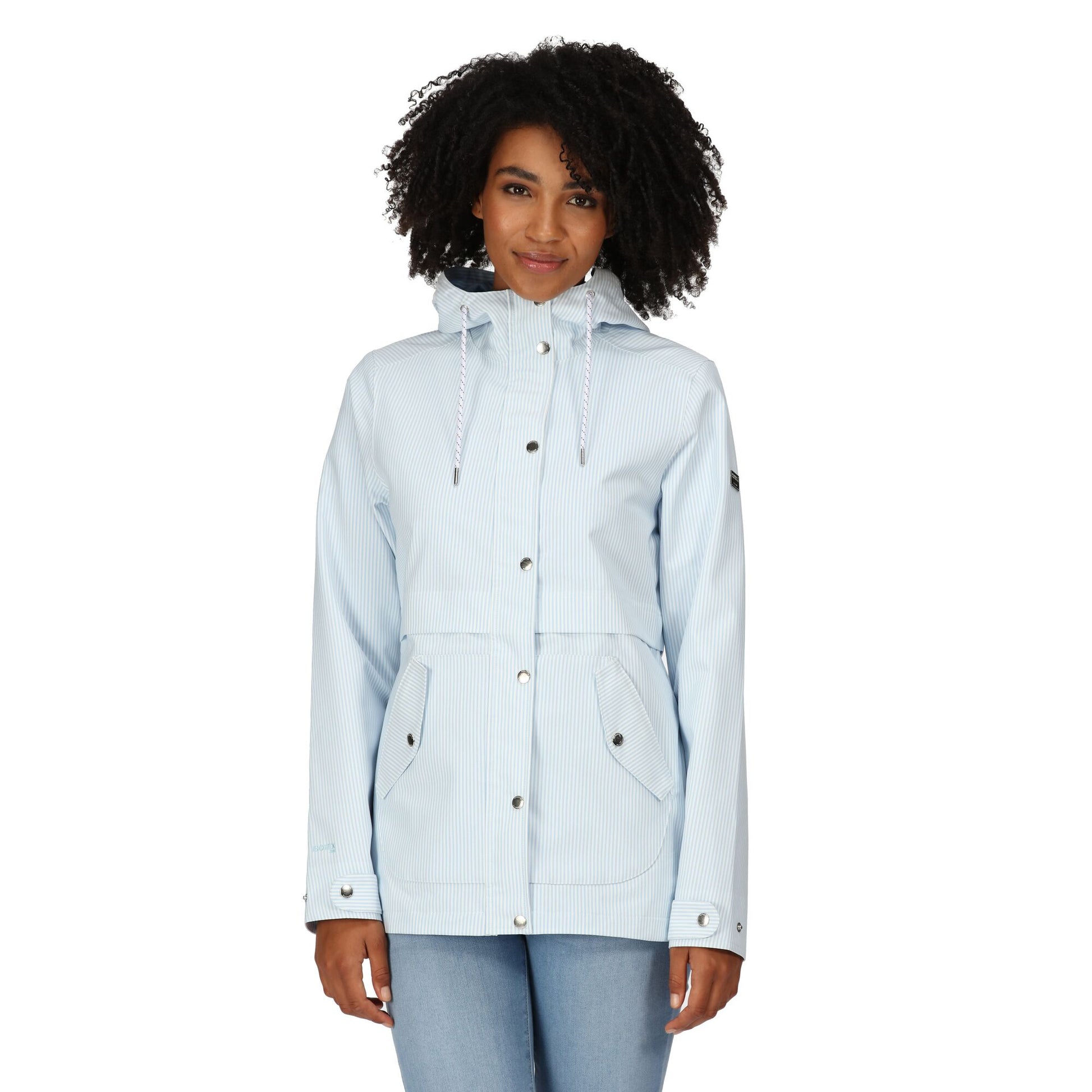 Powder Blue - Pack Shot - Regatta Womens-Ladies Bayla Waterproof Jacket