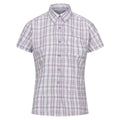Lilac Frost - Front - Regatta Womens-Ladies Mindano VIII Checked Short-Sleeved Shirt