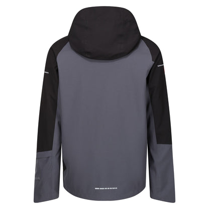 Seal Grey-Black - Back - Regatta Professional Mens Contrast Detail Waterproof Jacket