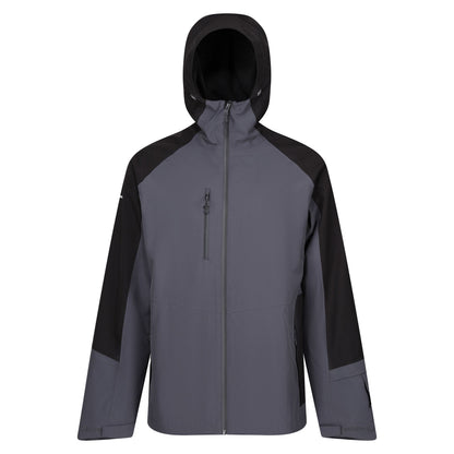 Seal Grey-Black - Front - Regatta Professional Mens Contrast Detail Waterproof Jacket