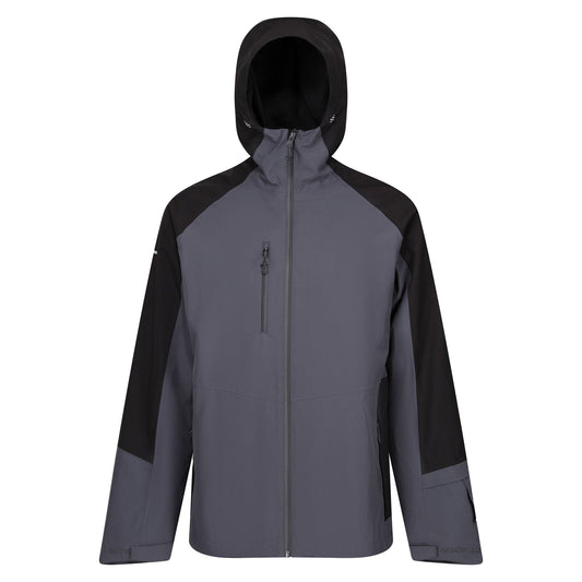 Seal Grey-Black - Front - Regatta Professional Mens Contrast Detail Waterproof Jacket