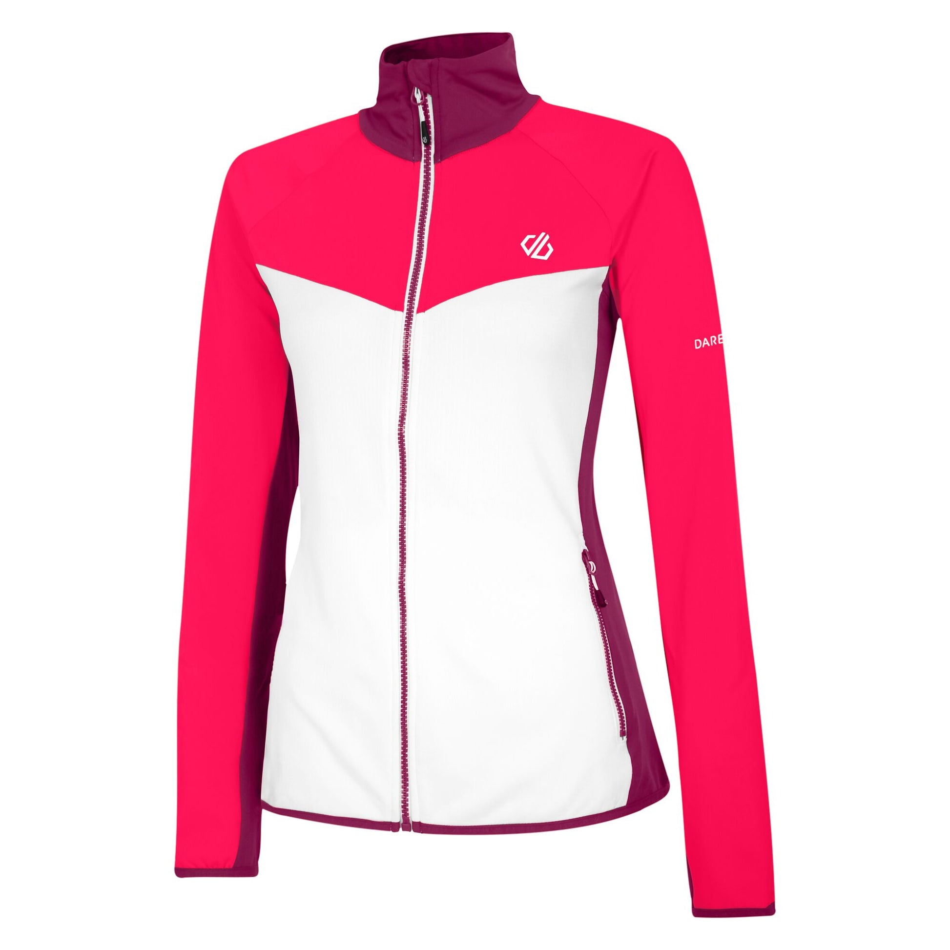 White-Neon Pink - Side - Dare 2B Womens-Ladies Core Stretch Midlayer